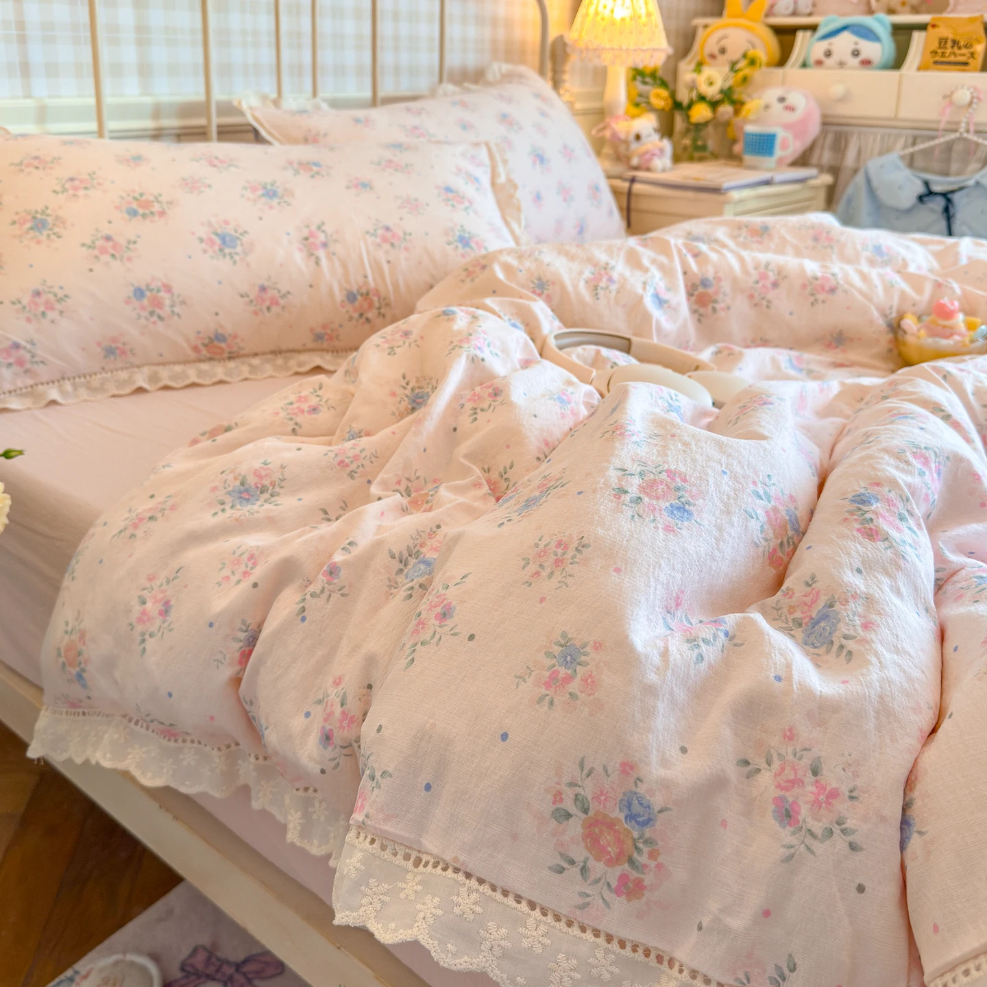 Bettwäsche-Set mit Blumenmuster, Prinzessin, Bettbezug, Bettwäsche-Set Zm бе Sosyal Set, Raumdekoration, Geburtstagsgeschenk, Schlafzimmer – Detail 10