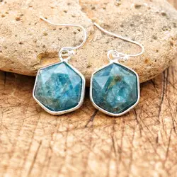 Labradorite Apatite Rhodonite Dangle Earrings Bold Fashion Natural Stones Luxury Designer Geometric Women Earring Jewelry