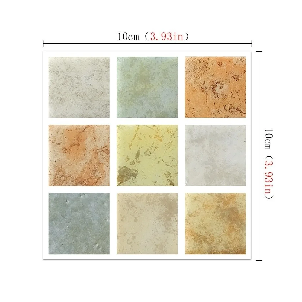 20pcs/set New Self Adhesive Wall Sticker Flat 3D Waterproof Mosaic Tile Wallpaper Oil Resistant Kitchen Stickers Bedroom Home