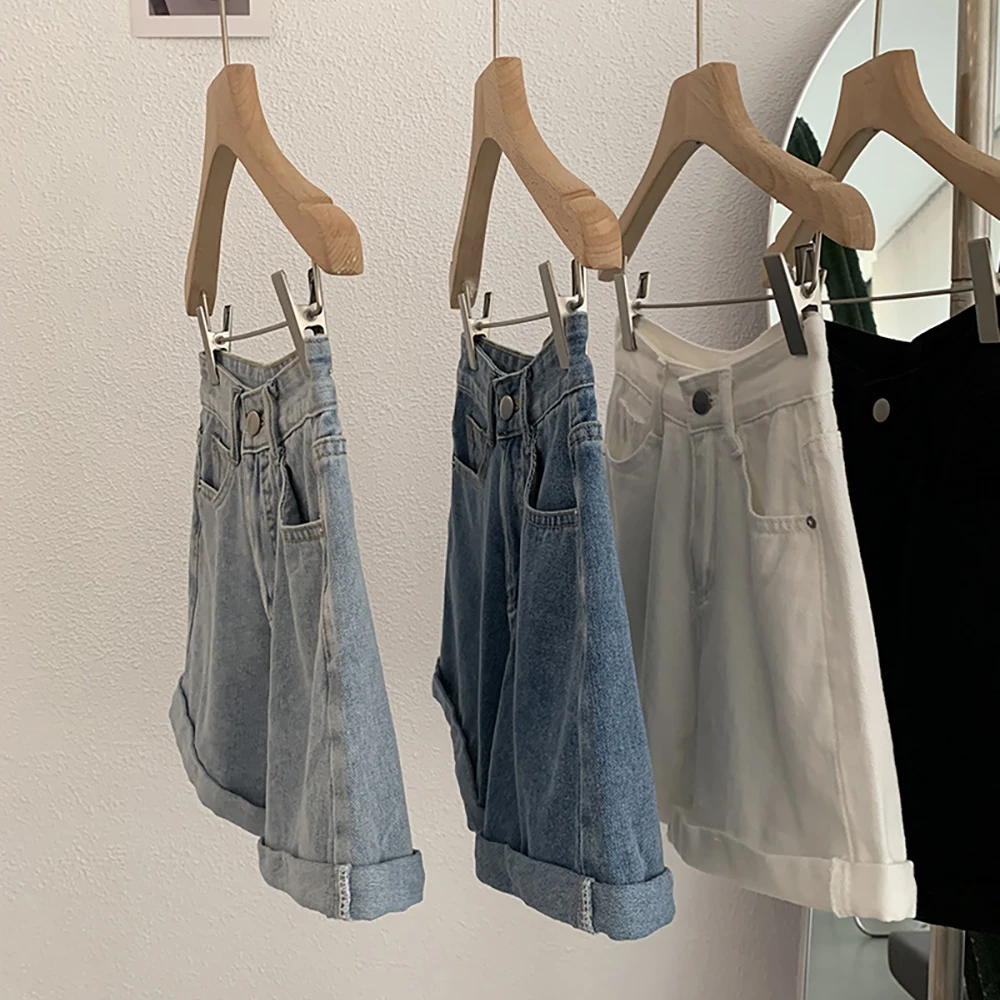 トレンドのカールAラインデニムショートパンツ レディース 夏 ハイウエスト スリム ロールド ジーンズショートパンツ 2025 新作 ガールズ カジュアル スリム ホットパンツ