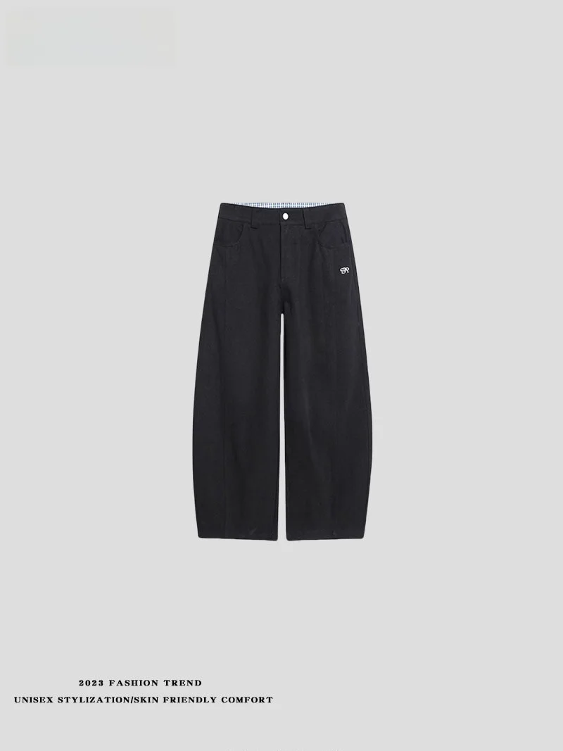 Calças Jeans Americanas Retrô de Perna Larga para Homens e Mulheres, Jeans Casuais Soltos de Comprimento Total, Mistura de Al...