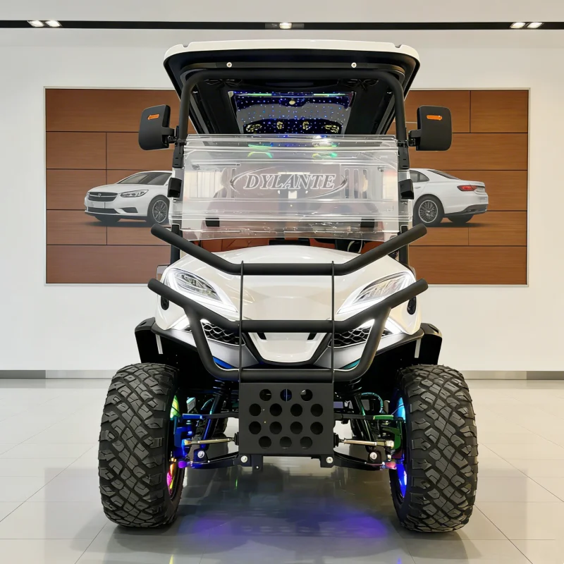 China Factory OEM ODM 5KW 12-Inch Screen Smart Golf Cart Electric 4 6 Seater Max 28MPH Off-Road Golf Cart High Quality Club Car