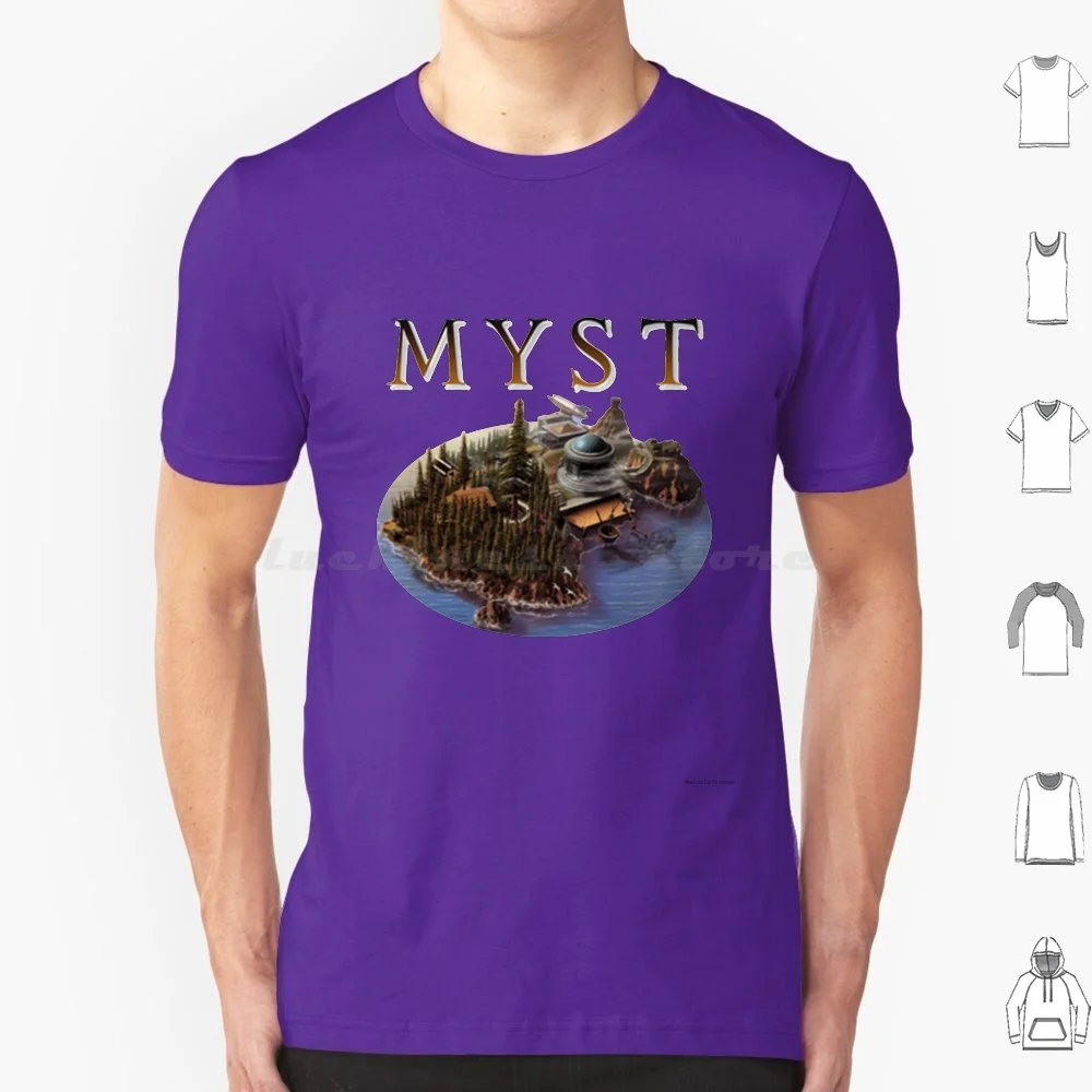 Myst Island T Shirt 6xl Cotton Cool Tee Myst Graphic Adventure Puzzle Video Game Vintage Old Gamer Pc Classic Miller Island