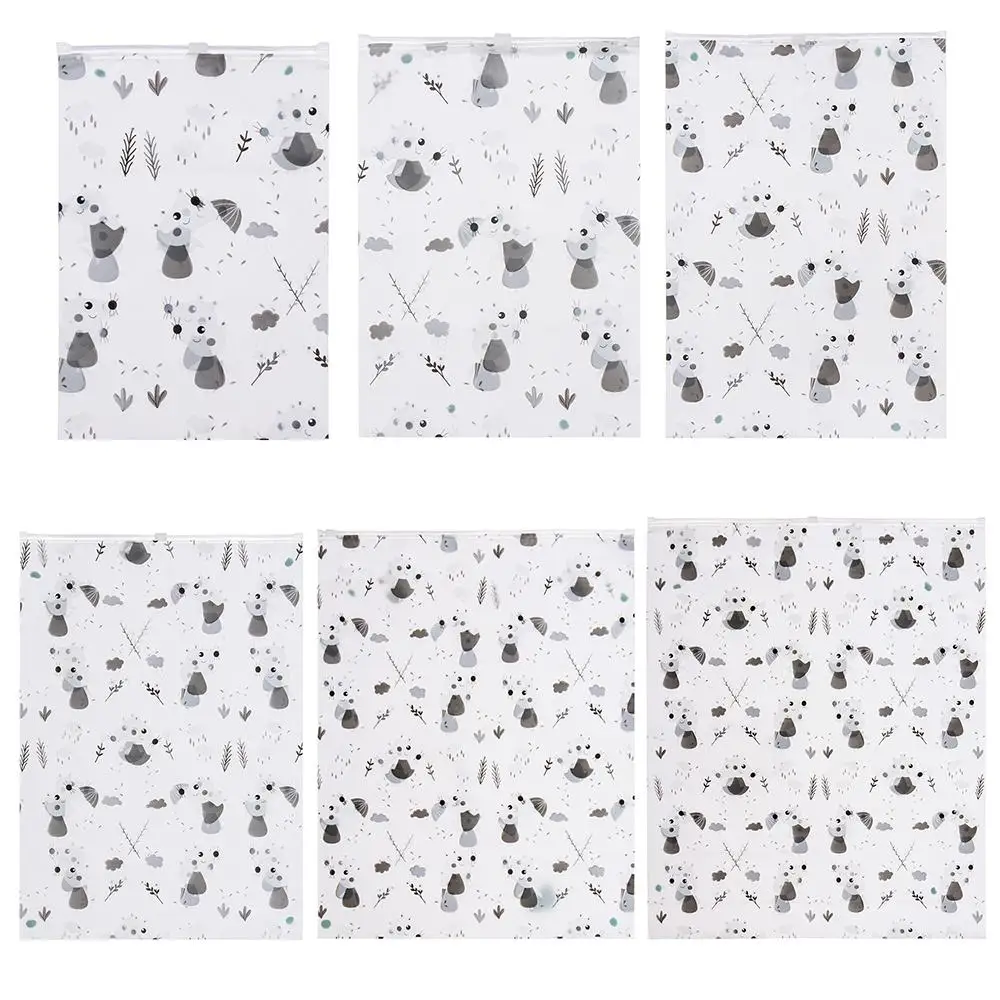 Waterproof Wardrobe Storage Bags Frosted Printed Clothes Storage Bags Vacuum Bags Underwear Zipper Lock Shoes Makeup Bag