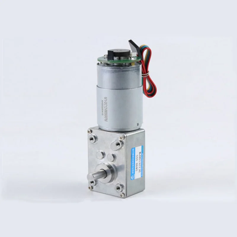 12V/24V DC Hall Belt Encoder Worm Gear Worm Motor Metal Gear Box Adjustable Speed Can CW CCW Motor 5840-555B