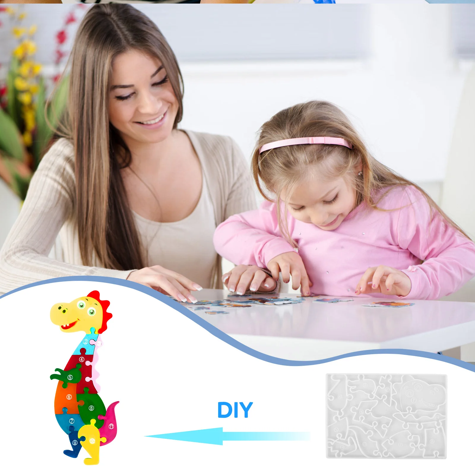 

Silicone DIY Puzzle Mold High Quality Workmanship for Creating Delicate Ornaments and Decorations Puzzle Mold DIY Crafts Molds