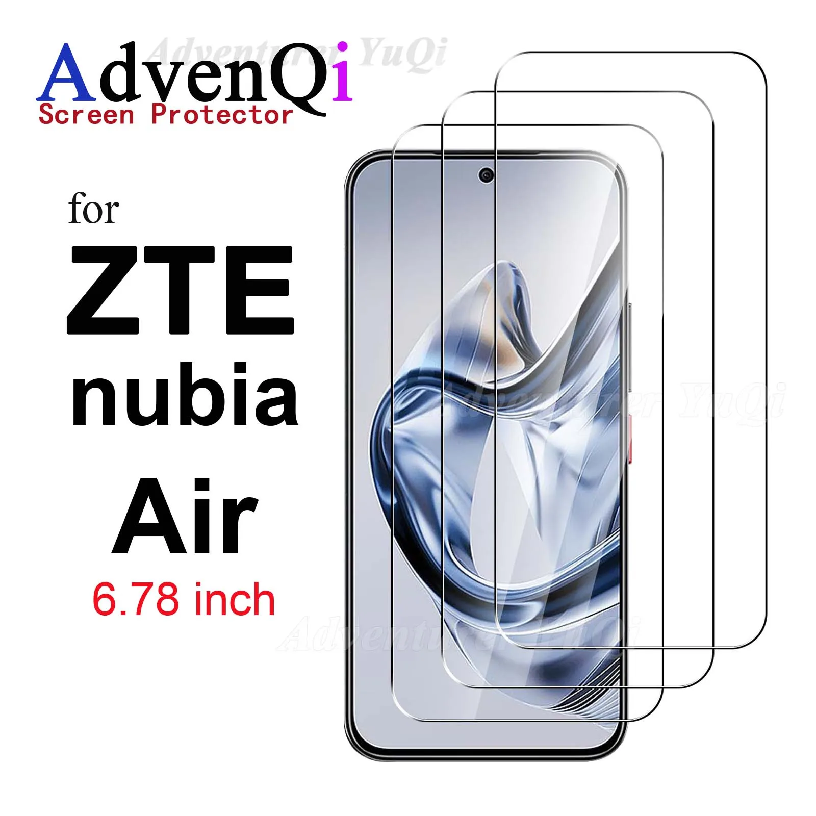 Screen Protector For ZTE nubia Air 6.78 inch, Tempered Glass HD Crystal  9H Anti Scratch Case Friendly High Aluminum