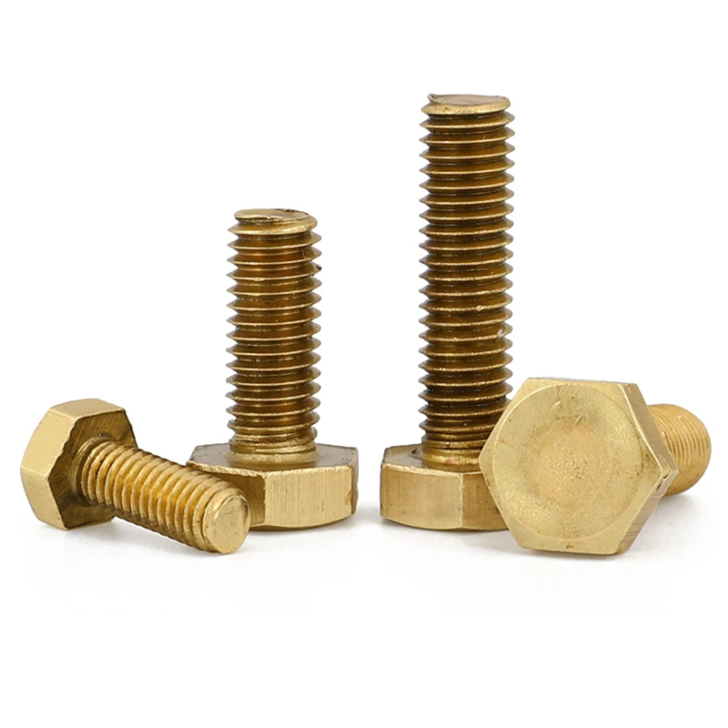 Binding Tiny Brass Screws Hardware Fasteners Split Bolt Brass M10 Din933 Plating Hex Bolt