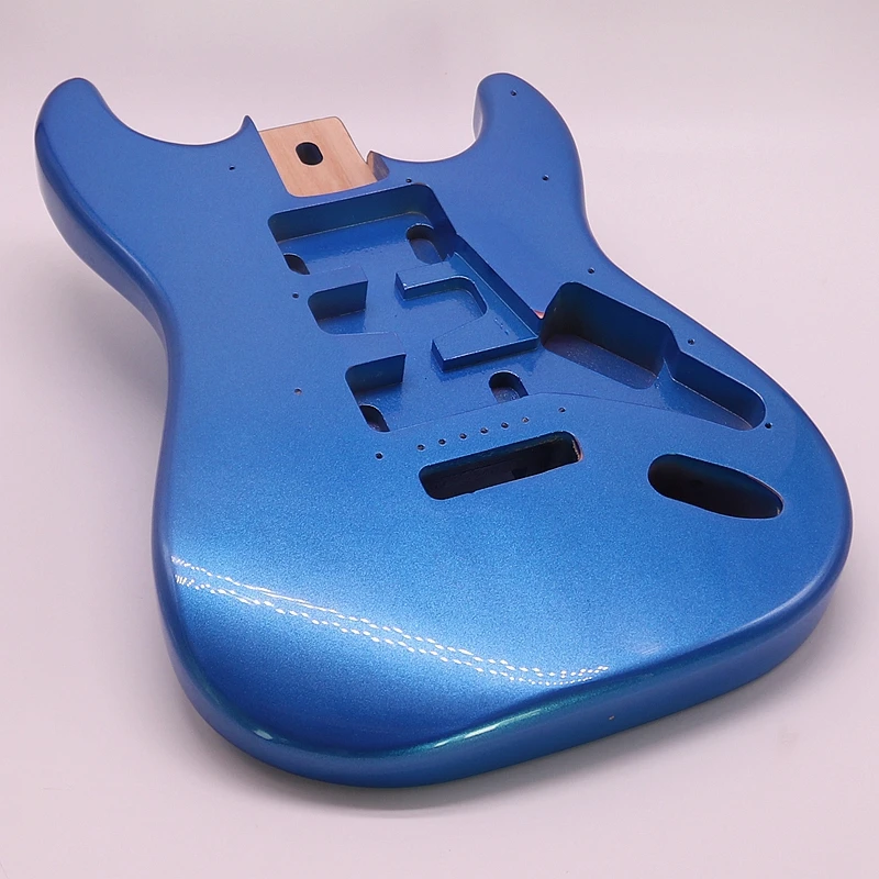 DIY Electric Guitar Barrel Poplar Wood Material 5.7cm Heel Width High Gloss Finish Guitar Parts Blue