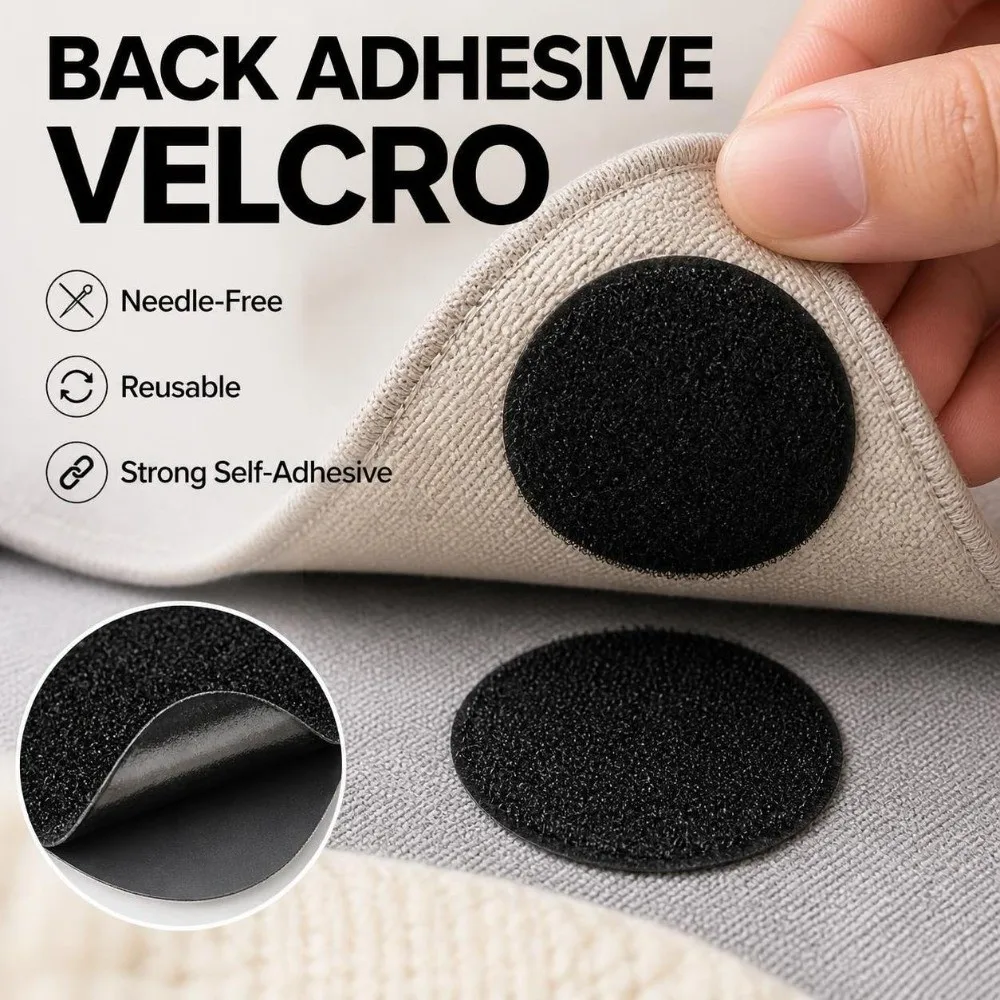 12pairs Self Adhesive Anti-Slip Grip Mats Reusable 50mm Bed Sheet Mattress Holder Fastener Tape Fixing Hook and Loop Fastener