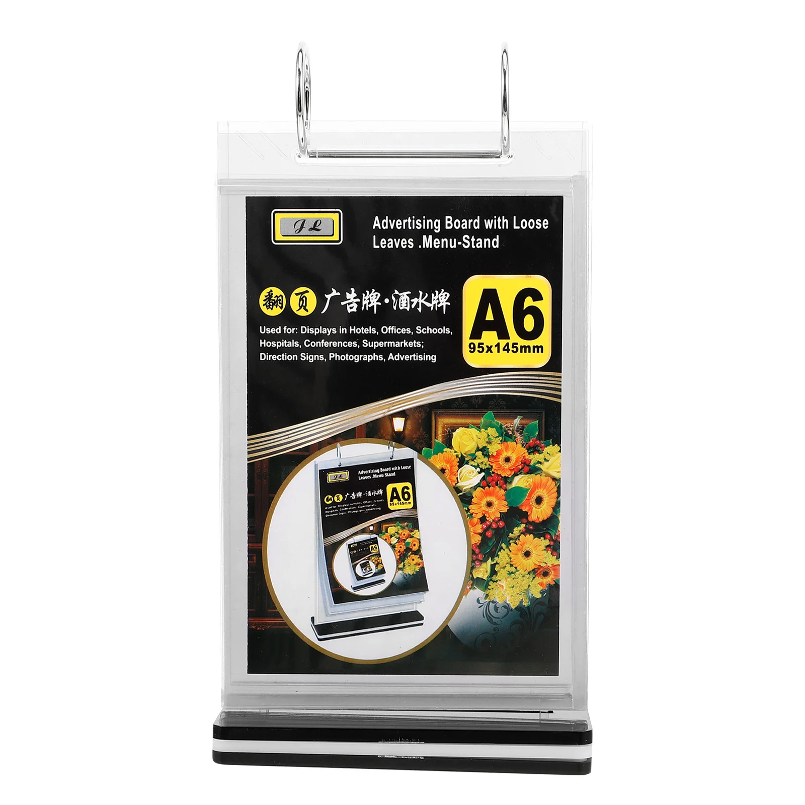 Tabletop Menu Card Vertical Advertising and Sign Rack Display Stand Holder with Base Poster Desktop Monitor for