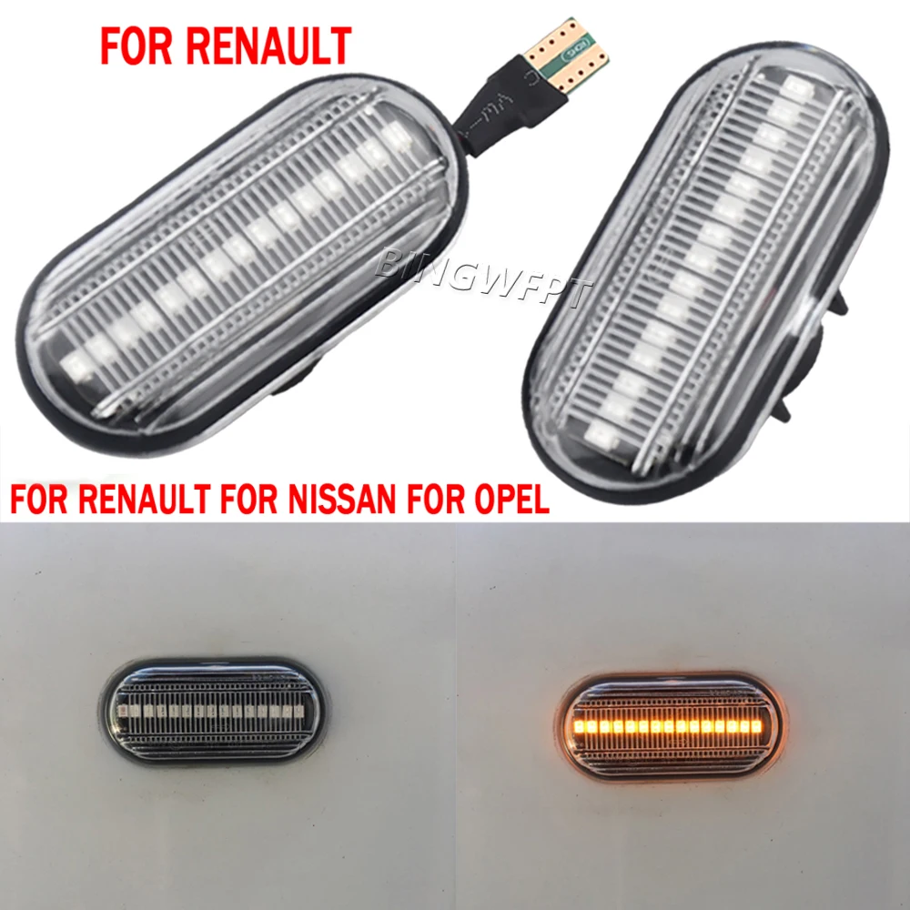 

Последовательный мигающий светодиодный указатель поворота, боковой габаритный фонарь для Dacia Duster Dokker Lodgy Renault Megane 1 Clio1 2 KANGOO ESPACE Smart