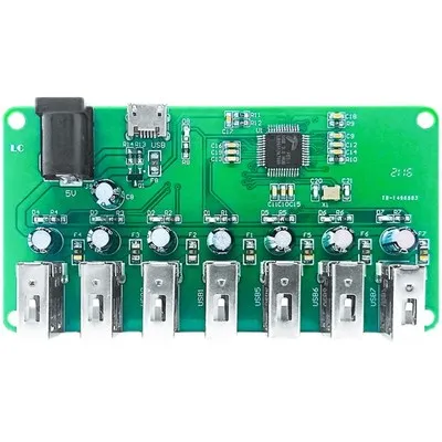 USB HUB USB2.0 Splitter 1 to 7 Port Concentrator Seven Port Expansion Module Board with Power Supply USB 2.0 Controller