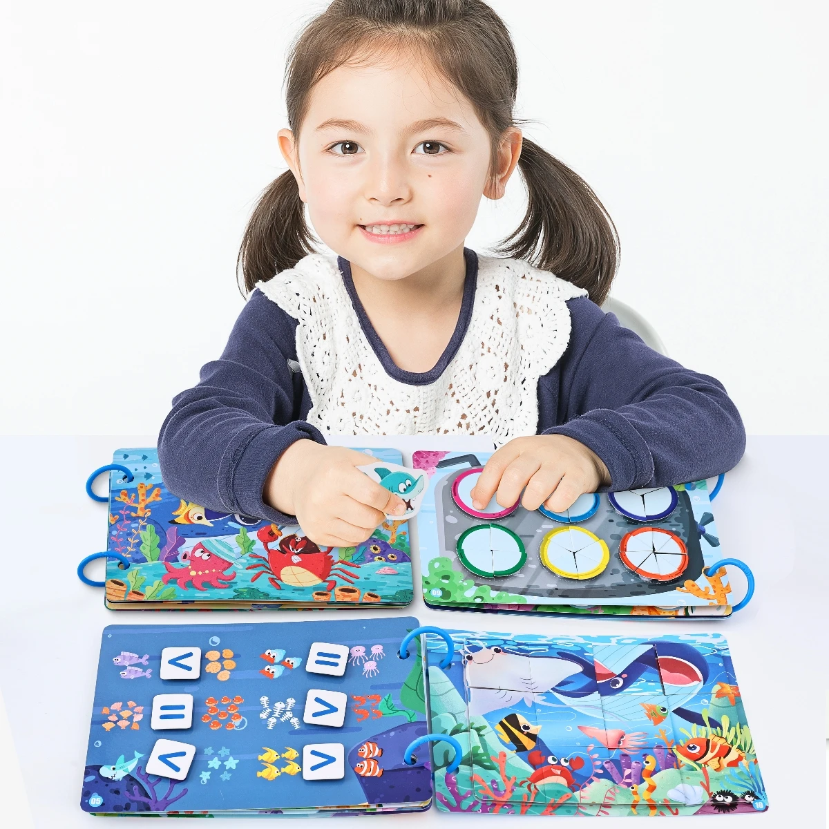 Libro de juguetes de actividades de iluminación cognitiva de educación temprana Montessori, libro de pegatinas de actividades educativas reutilizable, combinación de colores de forma de reconocimiento de palabras de letras, juego interactivo de rompecabezas de dibujos animados, habilidades cognitivas y desarrollo de lógico divertido, libro de rompecabezas práctivo DIY adecuado para 3 años y más