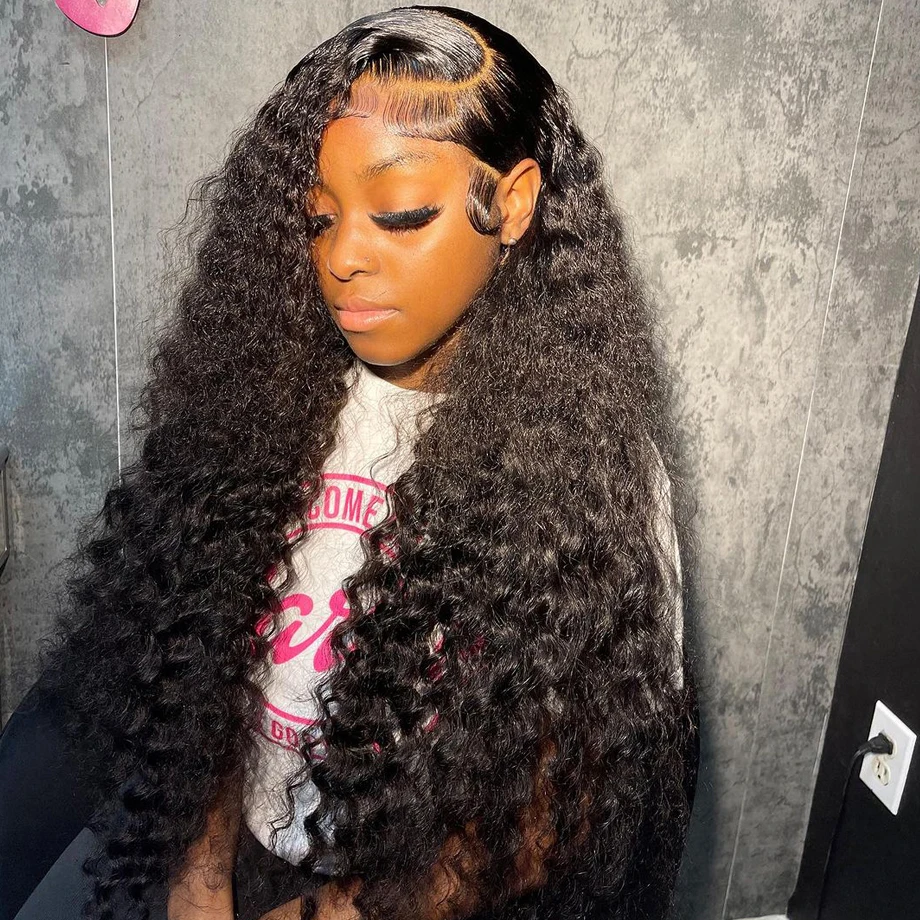

13x4 Deep Wave Frontal Wig Human Hair Wigs For Black Women 30 Inch Water Wave Curly Lace Front Human Hair Wig