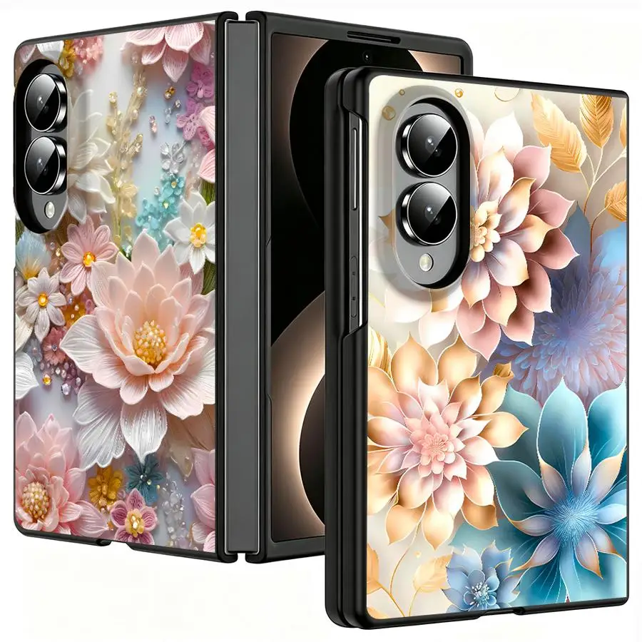 Colorful Lotus Case for Samsung Galaxy ZFold8 Z Fold8 Wide ZFold Wide Z Fold 8 Luxury Phone Cover