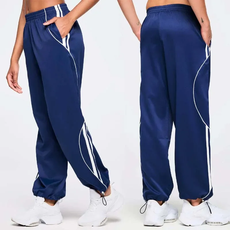Dynamic Weaving Lines Men And Women Loose Quick-Drying Thin Sports Fitness Pants Dance Yoga Casual Jogger Loose Trousers
