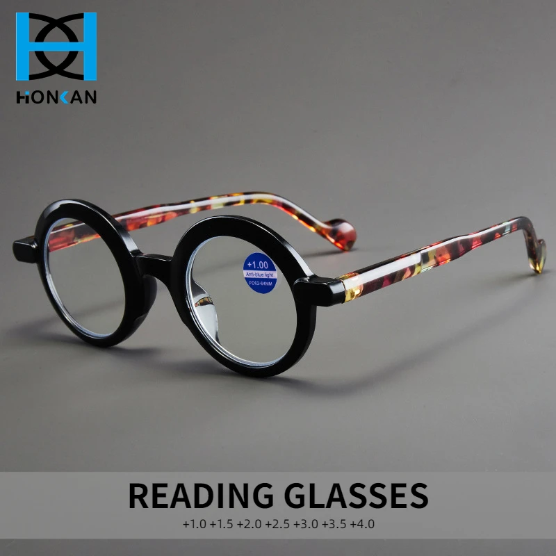 

Small Round Frame Anti Blue Light Reading Glasses High-Definition Eyewear Artistic Retro Presbyopia Hyperopia Glasses Women Men