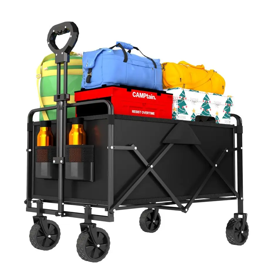 

Тележка-платформа 380 фунтов, складная пляжная тележка, портативная универсальная тележка для покупок, пляжа, кемпинга, сада, транспортировки