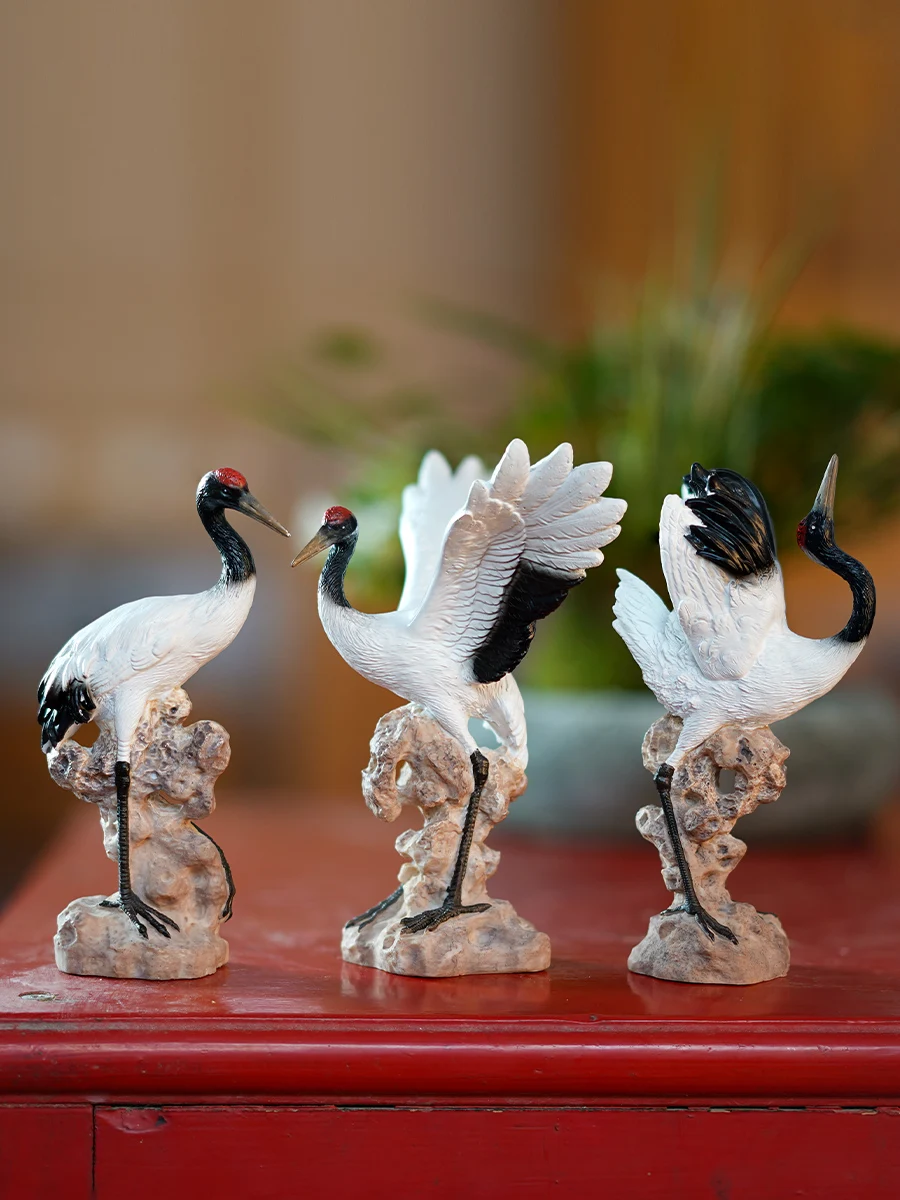 Rockery Waterscape Ornaments Fairy Crane Small White Crane Red-crowned Crane Animal Fish Tank Micro Landscape Decoration