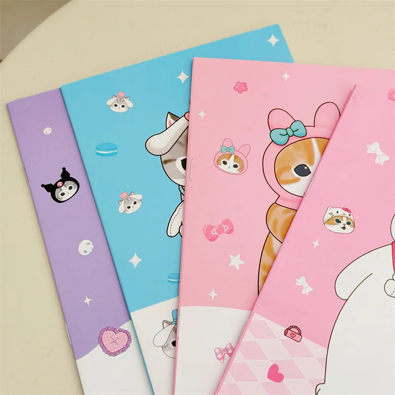 Mofusand Anime Peripherals Cartoon 32K Monochrome Nailed A5 Homework Book 5Pcs Birthday Gift