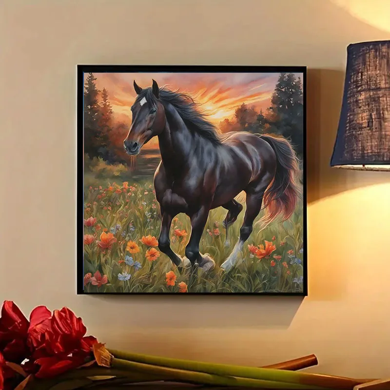 1 Set of Diamond Painting Set for Galloping Horses, DIY Adult Full Diamond Home Decoration Set, Adult Frameless Crafts