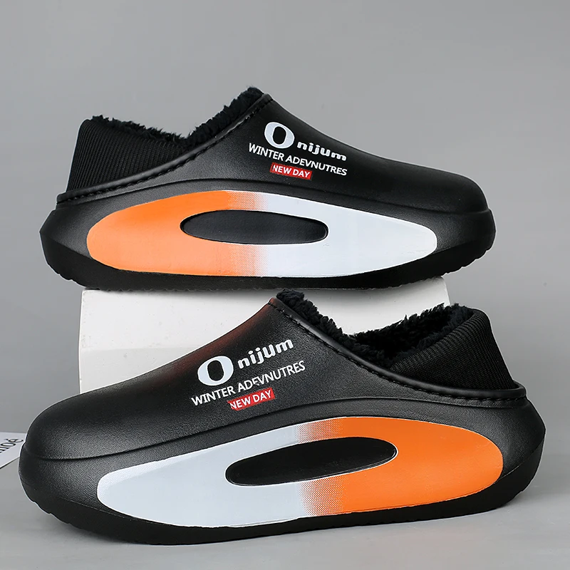 

Men Women Cotton Slippers Soft Warm Slippers EVA Waterproof Loafers Unisex House Bedroom Plush Slippers Winter Cotton Shoes Men