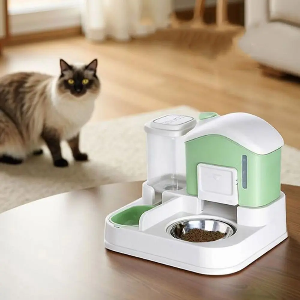 

2-In-1 Automatic Cat Water Feeder Detachable Spill Proof Cat Water Dispenser Large Capacity Dry Wet Separation Dog Double Bowl