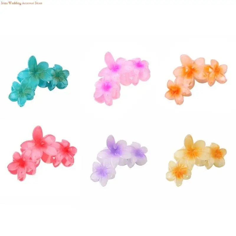G92D Colorful Flower Woman Teens Hair Ponytail Hair Claw Delicate Hair Clip Female Skincare Taking Photo Tiaras