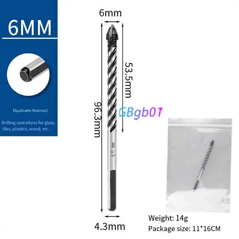 Professional Ceramic Glass Tile Triangle Shank Cross Drill Bits Precise Drilling without Cracking Wall Perforation Tool