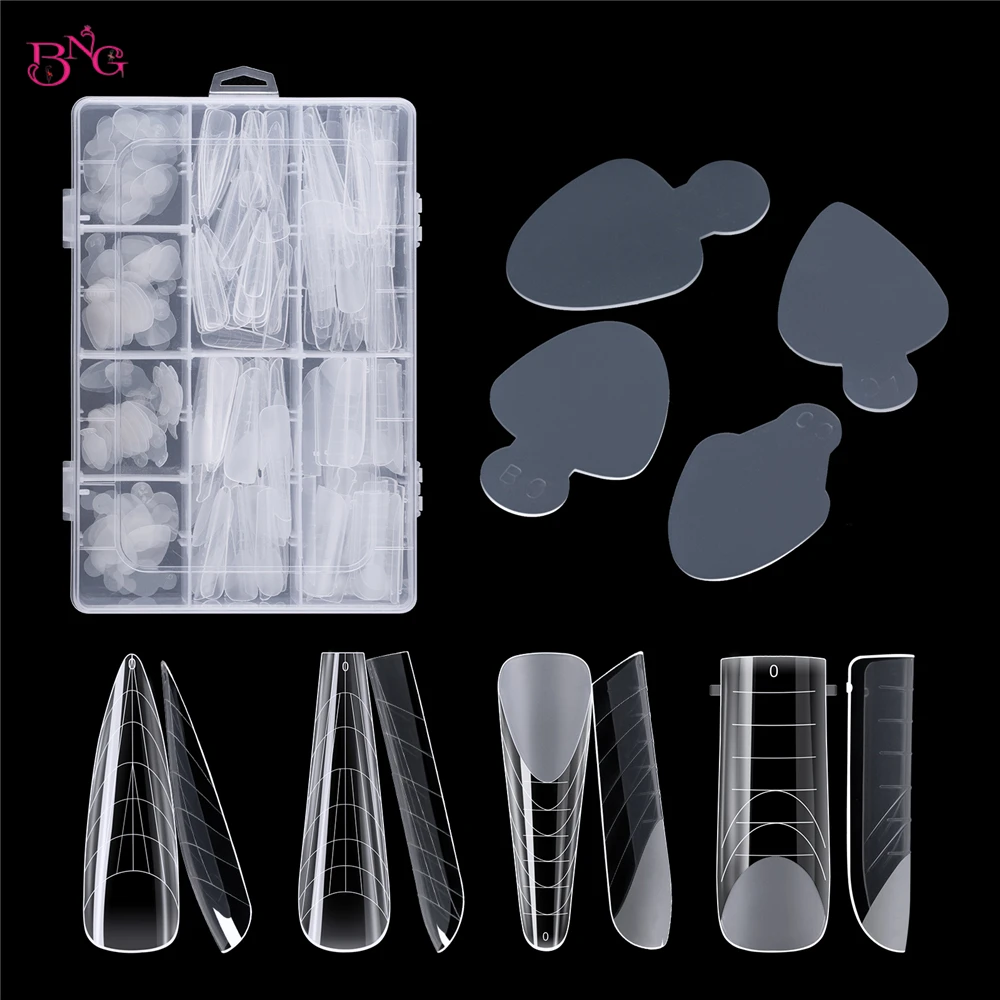 Duet System Dual Form for French Manicure Reusable Pads Silicone Mold for Nail Art French Forma Stickers Accessories