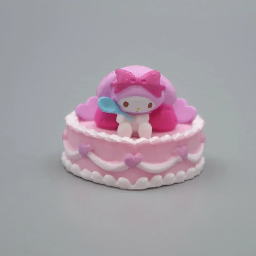 Sanrio 3Cm Mijn Melodie Figuur Anime Kawaii Cake Stijl Cinnamoroll Kuromi Hello Kitty Cat Actie Collectie Geschenken Speelgoed Voor Kinderen