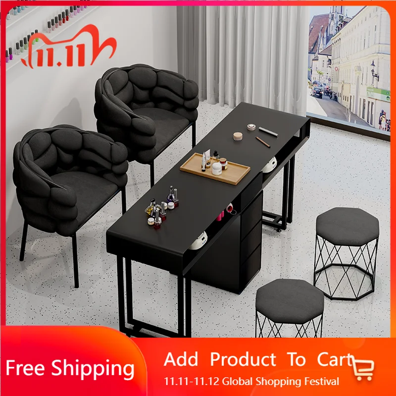 

High Quality Art Nail Table Design Light Luxury Organizer Designer Manicure Table Aesthetic Easy Clean Nageltisch Furniture