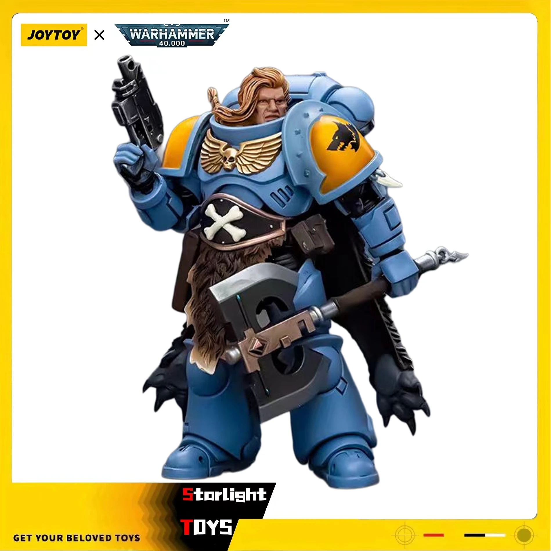 

Фигурка JOYTOY Warhammer 40K Space Marines Space Wolves Claw Pack Pack Leader-Logan Ghostwolf, масштаб 1/18