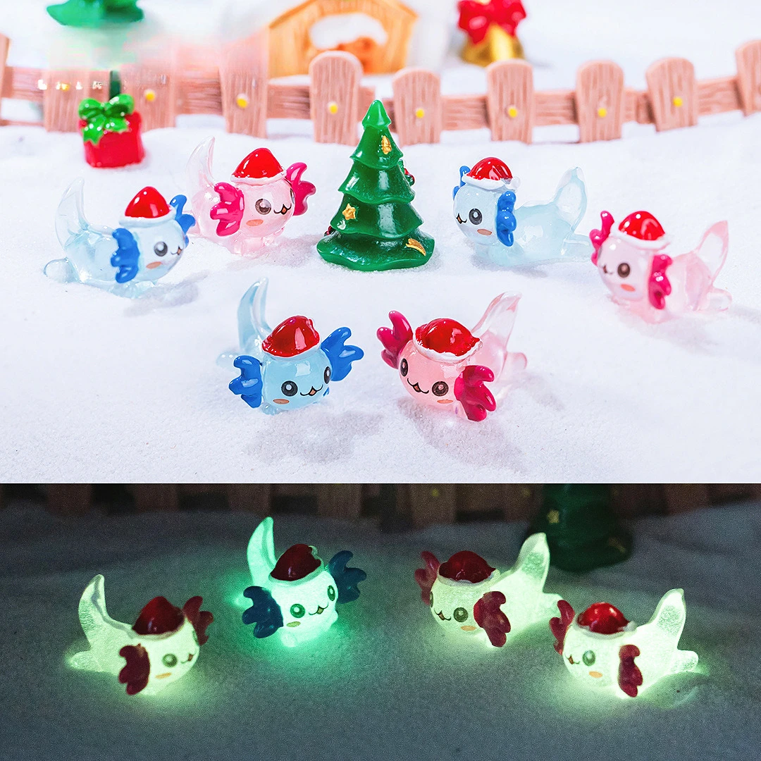 

100pcs Wholesale Resin 3D Noctilucent Cute Ocean Animals Home Decoration Diy Fairy Garden Dollhouse Accessories