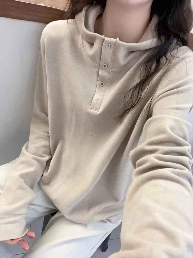 

Retro Double-Sided German Velvet Hooded Knitted Sweater Men Women Large Size 300 Pou Autumn Winter New Faion Warm Long S...