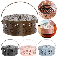 Metal Incense Burner Holder with Handle Mosquito Incense Burner Mosquito Repellent Coil Holder for Outdoor Garden Patio Camping