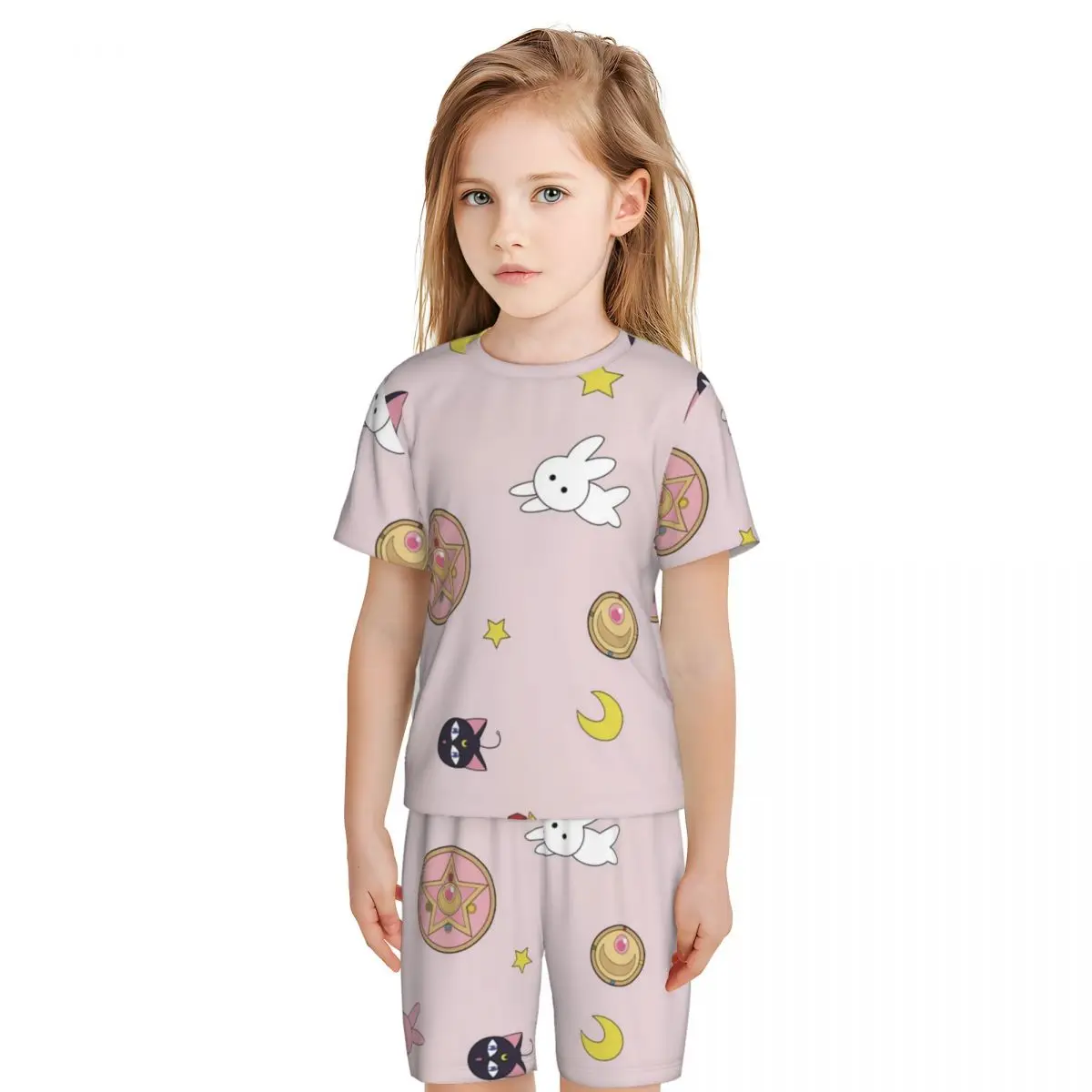 Sailor Moon New Summer Plus Size 4XL Pajamas Set for boys girls Nightwear