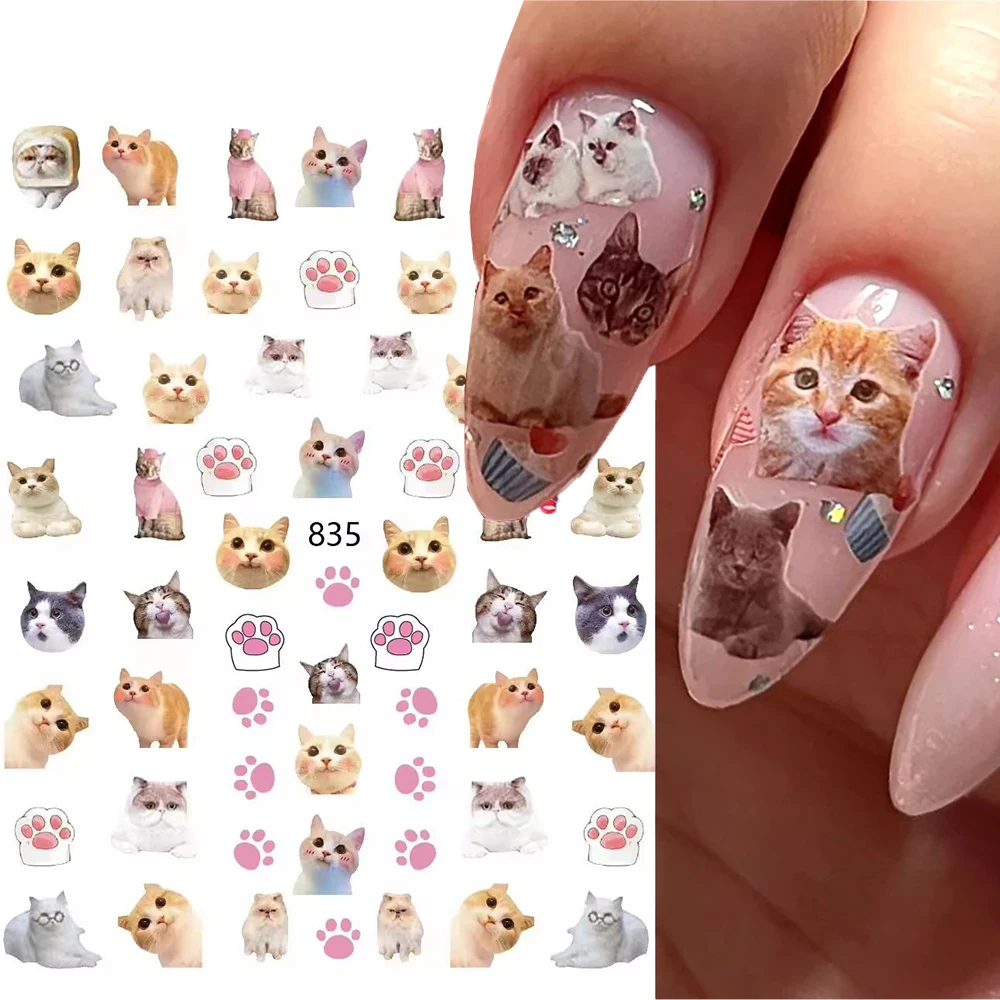 

3D Lovely Cat Nail Art Stickers Corgi, Shiba Inu, Rabbit, Bee, Dinosaur Cute Animals Valentines Self-adhesive Nail Art Decoratio