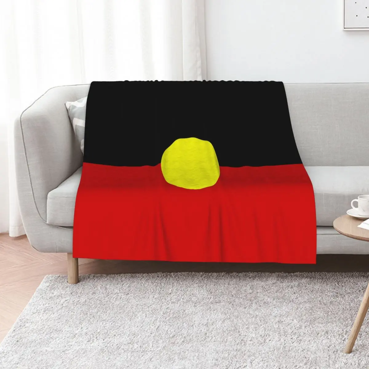 Australian Aboriginal Flag Throw Blanket Elegant Warm Throw Blanket for Hotel Home