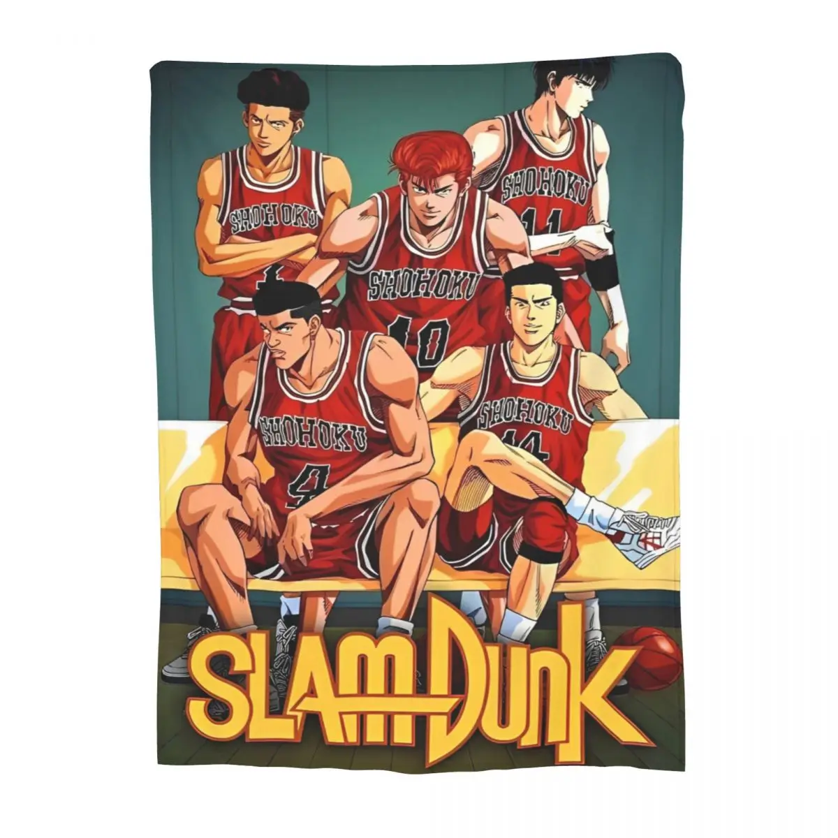 Slam Dunk Knitted Blanket Coral Fleece Plush Sports Manga Anime Warm Throw Blanket for Bed Bedroom Quilt