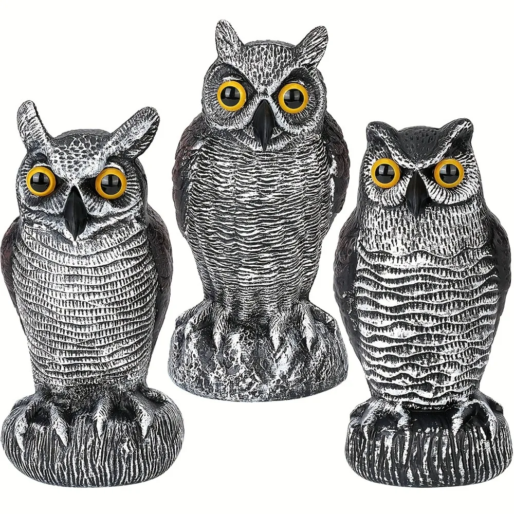 New Large Size Owl Decoy Scare Birds Away Plastic Bird Deterrent Garden Decoration Realistic Pest Control view 5