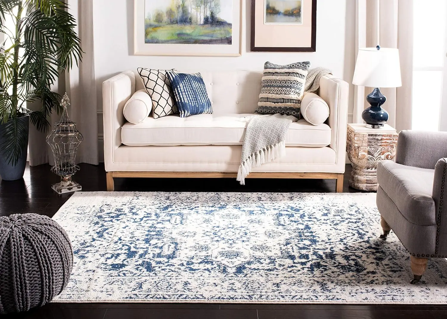 Comfort Corner Madison Collection Area Rug,Snowflake Distressed Design Easy Care, Ideal for High Traffic Areas in Living Room