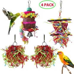 4PC Bird Toys Parrot Accessories Chewing Toy Cage Hanging Christmas Articles Pour Animaux De Compagnie Vogel Speelgoed