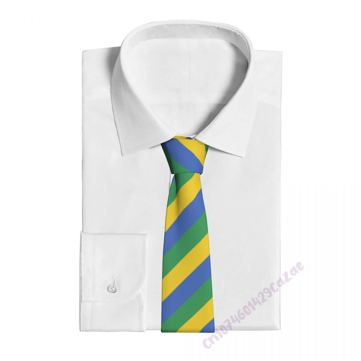 Gabon Flag Neck Ties For Men Women Casual Plaid Tie Suits Slim Wedding Party Necktie Gravatas For Gift Proud