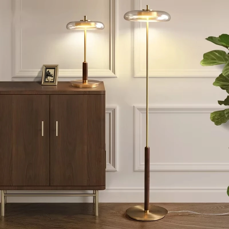 

Retro Glass Floor Lamp Luxury Gold Lustre Glass Floor light for Living Room Bedroom bedside Mushroom Metal Art Design Table lamp