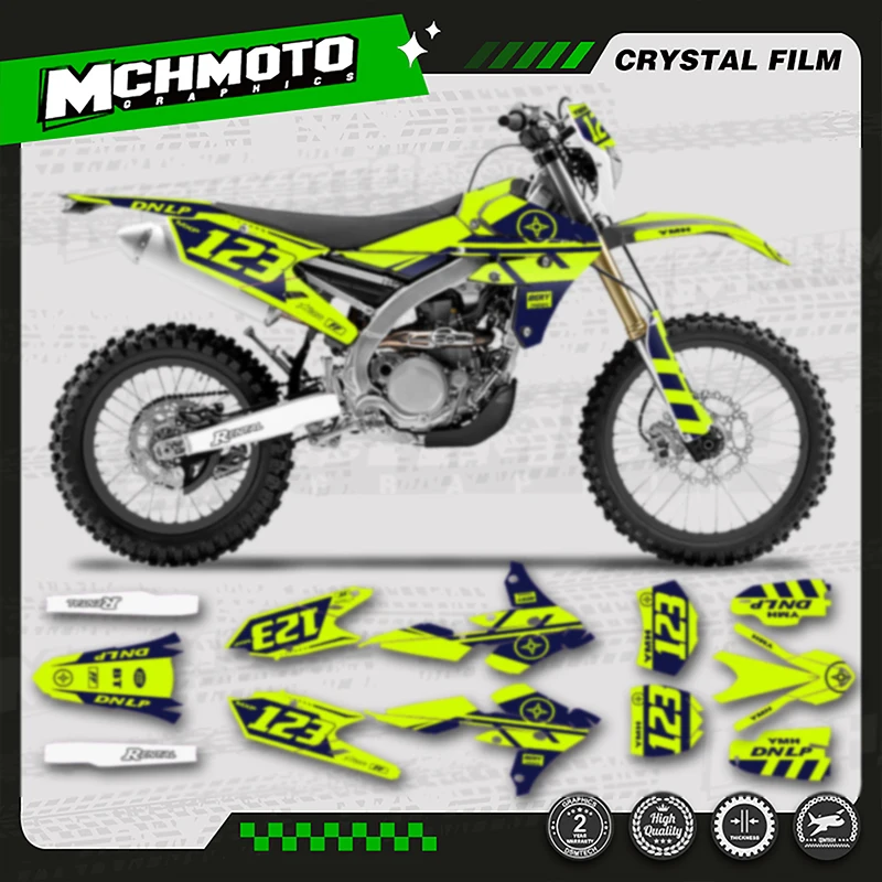 

MCHMFG Graphics Decal Stickers Kits For YAMAHA WRF450 2016 2017 2018 YZF450X 2015 2016 2017 2018 Number Name Custom