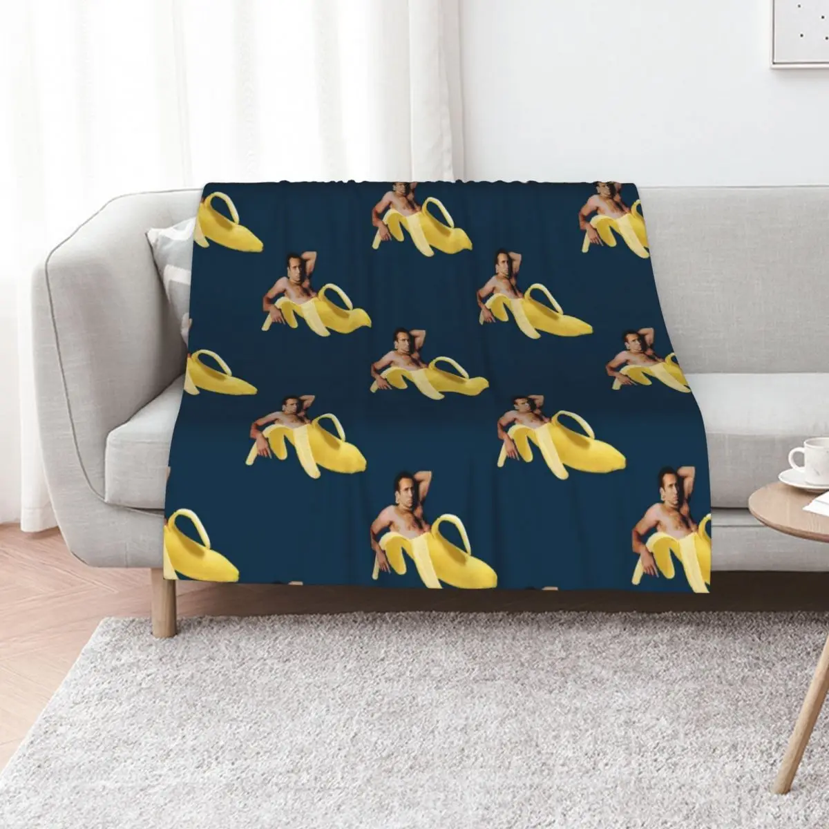 

Nicolas Cage Banana Pattern Throw Blanket Vintage Luxury St Luxury Designer Winter beds Blankets