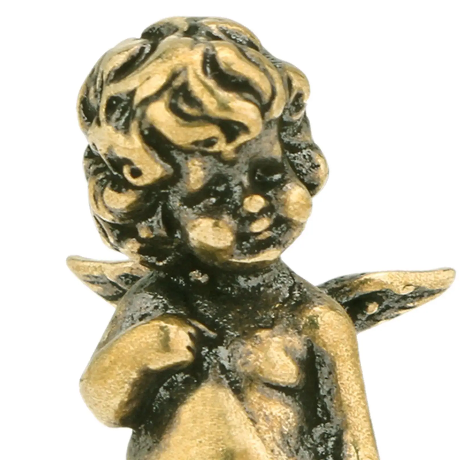 Little Angel Sculpture Cupid Statue Figurine Miniature Artwork Cherub Figure Wing Decorative for Christmas Bookshelf Cabinet