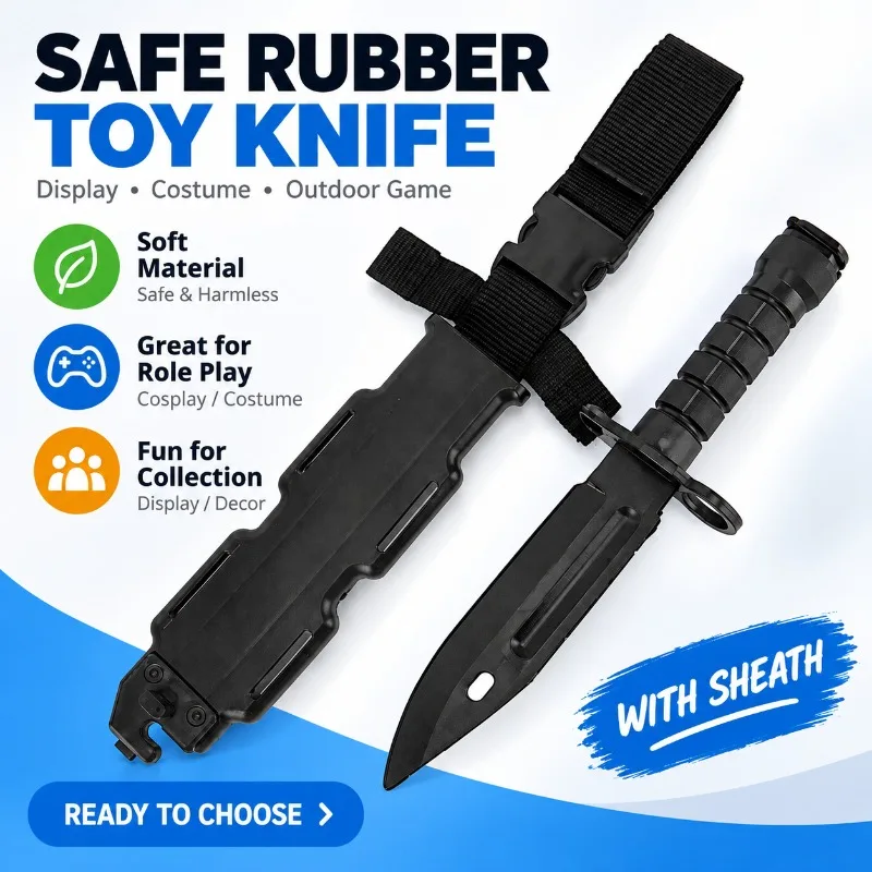 Rubber Simulation Model Prop Knife Safe Non Sharp Blade Hobby Collection Decor Accessory